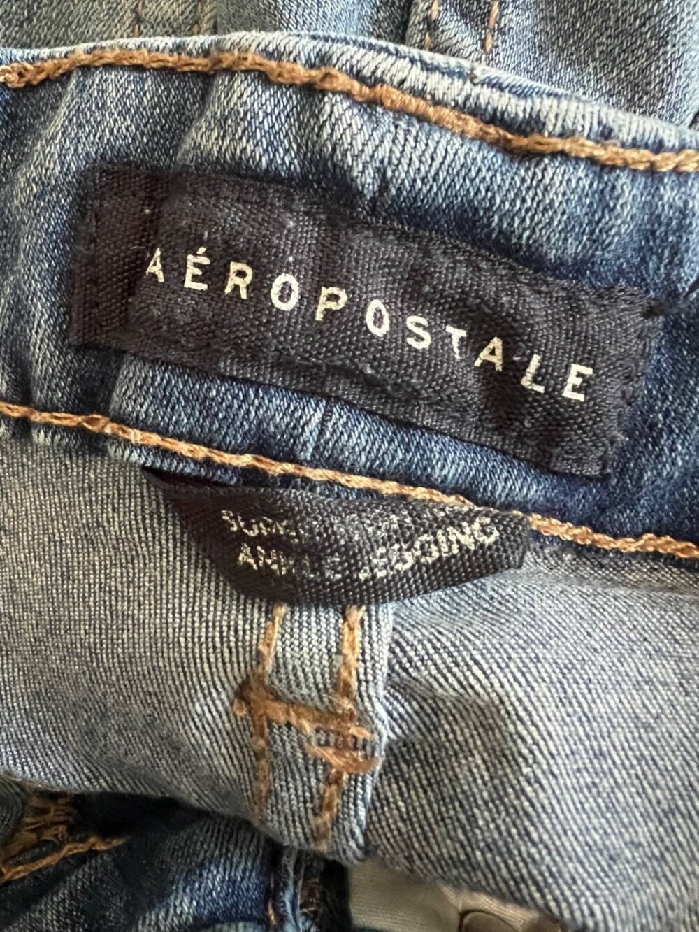 Aeropostale Distressed Ankle Legging Denim Jeans 0 Skinny Jeggings Ripped High R - Picture 7 of 11